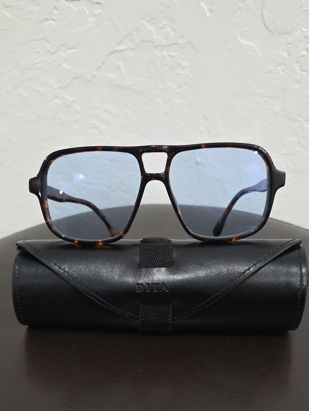 DITA Tortoiseshell Frame Sunglasses with Light Blue Lenses Men Or Women